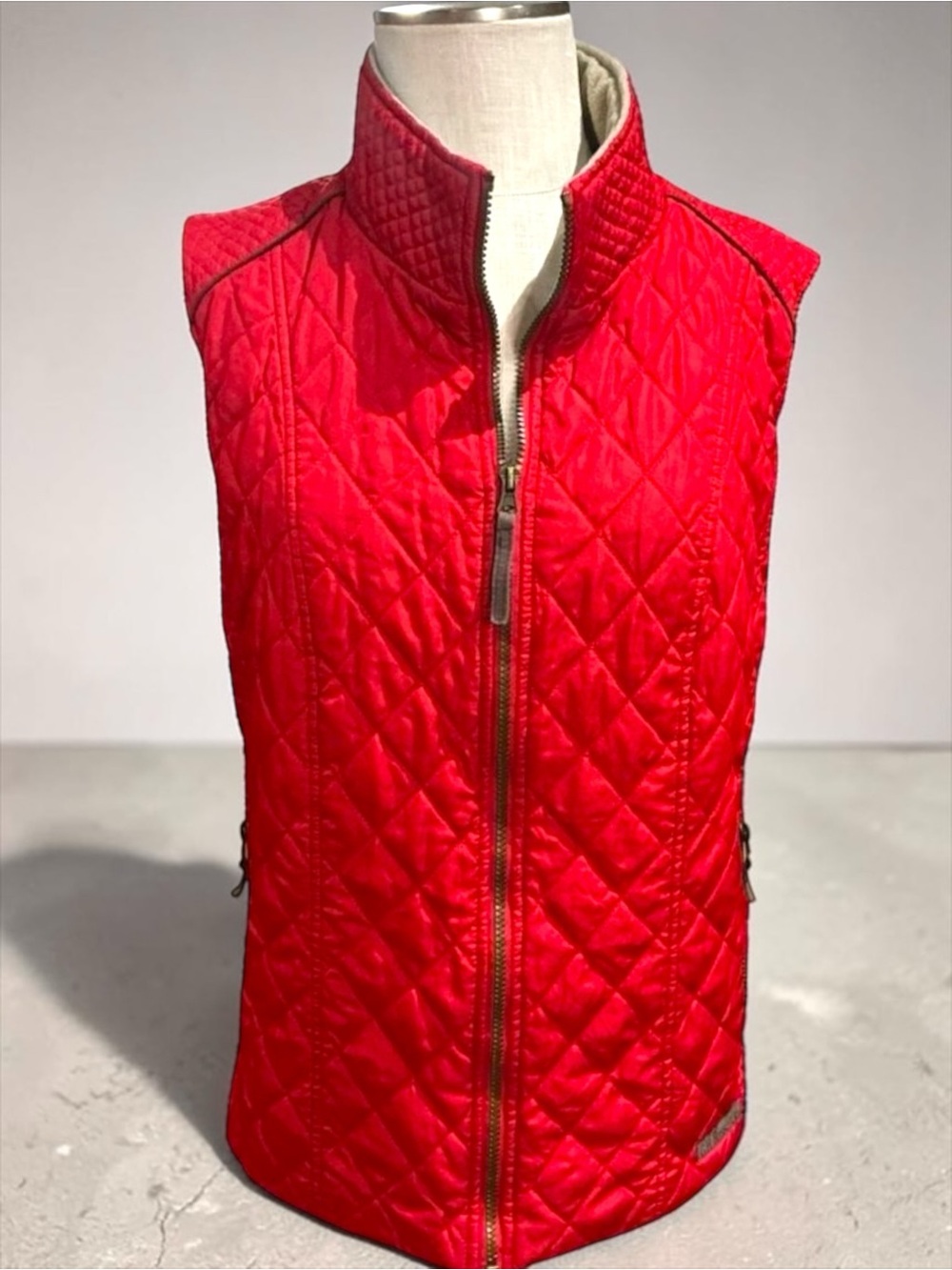 G.H. Bass & Co Red Quilted Puffer Vest Women’s XXL Full Zip Lightweight
